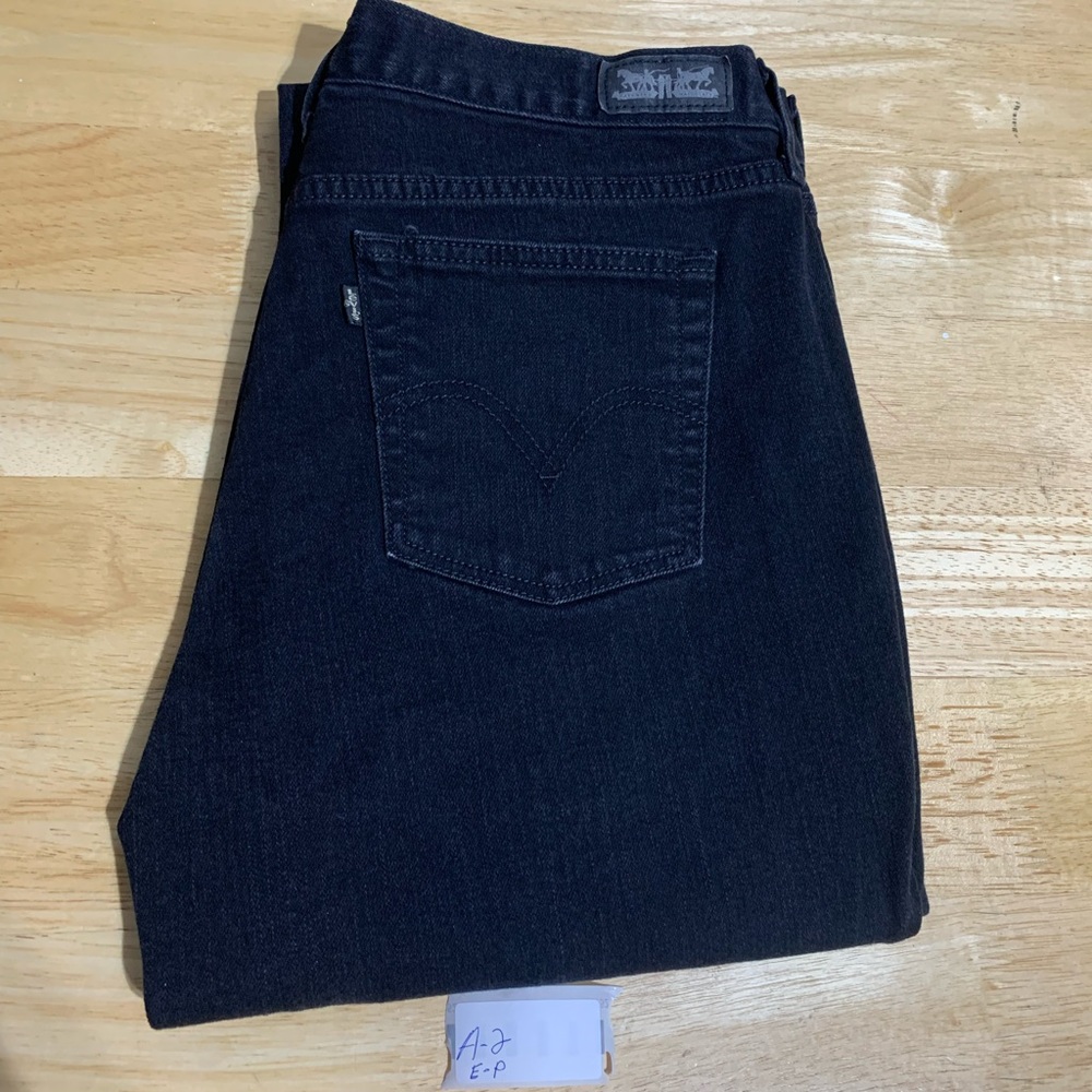 Levis 515‎ Jeans Size 12M Stretch Bootcut Black Denim Wash Womans 31X32